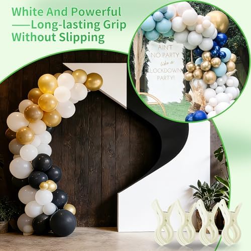 12 Pack Balloon Arch Clips for Backdrop, 3.5 Inch White Spring Clamp, alternate view 4