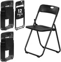 12 Pack Black Plastic Folding Chairs, Lightweight Foldable Chair