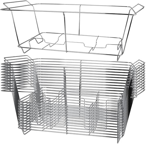 12 Pack Chafing Wire Rack Buffet Stand Chrome Frame for Events, Parties, Wedding, & Birthday Party Catering