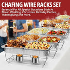 12 Pack Chafing Wire Rack Buffet Stand Chrome Frame for Events, Parties, Wedding, & Birthday Party Catering, alternate view 4
