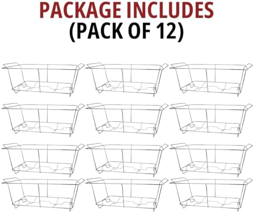 12 Pack Chafing Wire Rack Buffet Stand Chrome Frame for Events, Parties, Wedding, & Birthday Party Catering, alternate view 6