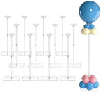 12 Pack Clear Acrylic Balloon Stand 23.6 inch Party Centerpiece in 23.6 Inches in Transparent