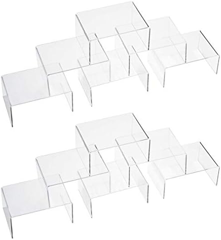 12 Pack Clear Acrylic Display Stand Crafts Stand Cupcake Risers 4" x 3''x 2'' in black