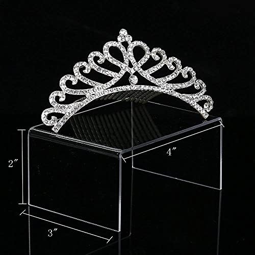 12 Pack Clear Acrylic Display Stand Crafts Stand Cupcake Risers 4" x 3''x 2'' in black, alternate view 4