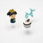 12 Pack Clear Acrylic Display Stand Crafts Stand Cupcake Risers 4" x 3''x 2'' in black, alternate view 6