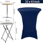 12 Pack Cocktail Spandex Tablecloth 32"x43" Cocktail Table Cover Fitted High Top Round Table for Bar Wedding, alternate view