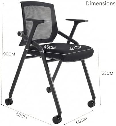 12 Pack Conference Room Chairs with Paddle Folding Office Chair Foldable Desk Chair Mesh Back and Arms for, alternate view 2