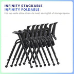 12 Pack Conference Room Chairs with Paddle Folding Office Chair Foldable Desk Chair Mesh Back and Arms for, alternate view 5