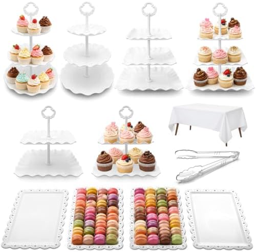 12 Pack Cupcake Stand Dessert Display Tower Serving Tray for Parties in White