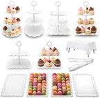12 Pack Cupcake Stand Dessert Display Tower Serving Tray for Parties in White