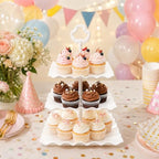 12 Pack Cupcake Stand Dessert Display Tower Serving Tray for Parties in White, alternate view 2