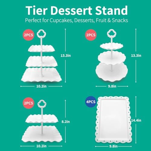 12 Pack Cupcake Stand Dessert Display Tower Serving Tray for Parties in White, alternate view 3