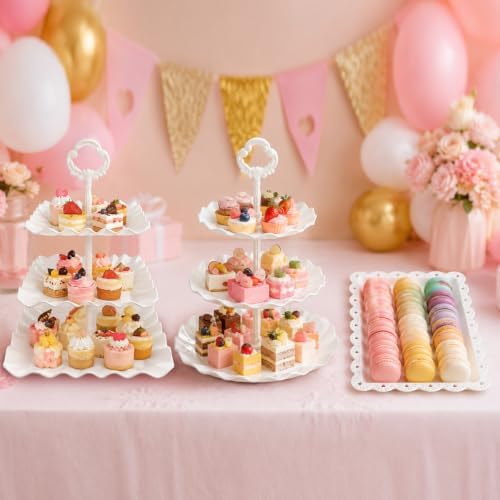 12 Pack Cupcake Stand Dessert Display Tower Serving Tray for Parties in White, alternate view 4