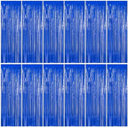 12 Pack Dark Blue Foil Curtain Streamer Decorations
