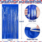 12 Pack Dark Blue Foil Curtain Streamer Decorations, alternate view 2