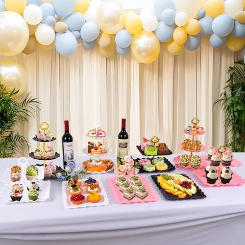 12-Pack Dessert Table Display Set, 6 Cupcake Stands and 6 Dessert Trays, Plastic Dessert Display Stands and Cake, alternate