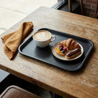12 Pack Fast Food Tray, 13.7 x 10.5 Inch Plastic Restaurant Serving Tray Cafeteria Trays for Coffee Table, alternate view 2