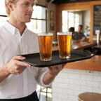 12 Pack Fast Food Tray, 13.7 x 10.5 Inch Plastic Restaurant Serving Tray Cafeteria Trays for Coffee Table, alternate view 5