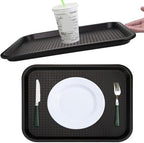 12 Pack Fast Food Tray, 13.7 x 10.5 Inch Plastic Restaurant Serving Tray Cafeteria Trays for Coffee Table, alternate view 6