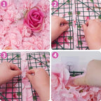 12-Pack Flower Wall Backdrop Rose Pink Backdrop 15×15 Inch Silk in 15×15 Inch, alternate view 4