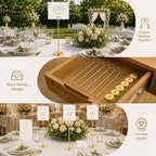 12 Pack Gold Table Number Holders, 10inch Weighted Base Place Card Holders for Outdoor Wedding, Windproof Sturdy, alternate