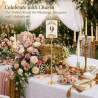 12 Pack Gold Table Number Holders, 10inch Weighted Base Place Card Holders for Outdoor Wedding, Windproof Sturdy, alternate