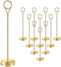 12 Pack Gold Table Number Holders, 8inch Weighted Base Place Card Holders for Outdoor Wedding, Windproof Sturdy
