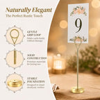 12 Pack Gold Table Number Holders, 8inch Weighted Base Place Card Holders for Outdoor Wedding, Windproof Sturdy, alternate
