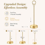 12 Pack Gold Table Number Holders, 8inch Weighted Base Place Card Holders for Outdoor Wedding, Windproof Sturdy, alternate