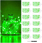 12 Pack Green Fairy Lights, 7FT 20LED Battery Operated String Lights