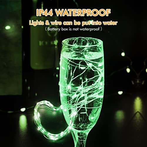 12 Pack Green Fairy Lights, 7FT 20LED Battery Operated String Lights, alternate view 3