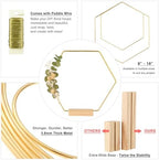 12 Pack Hexagonal Floral Hoops with Stand 16 Inch Metal Rings for DIY Centerpiece Table Decorations Crafts, alternate view 4