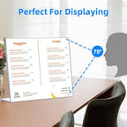 12 Pack L Shape Slanted Back 11x8.5 Plastic Sign Holders with Anti-Slip Pads, Business & Store Acrylic Tabletop, alternate