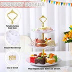 12 Pack Plastic 3 Tier Cupcake Stand Holder, White in White, alternate view 3