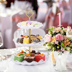 12 Pack Plastic 3 Tier Cupcake Stand Holder, White in White, alternate view 6