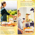12 Pack Plastic Catering Trays with Lids, 16 Inch Round Gold in Gold, Clear, alternate view 5