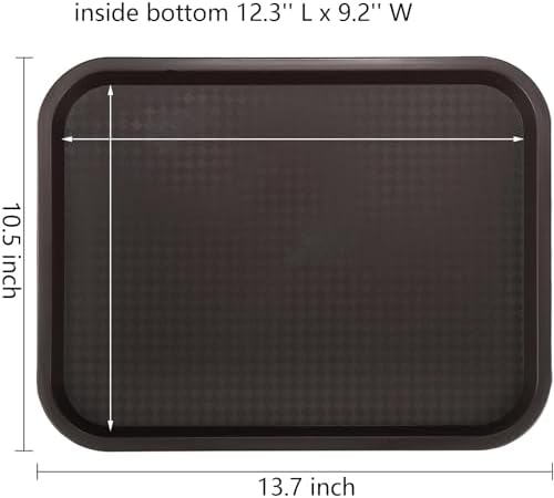 12 Pack Plastic Fast Food Trays, 13.7 x 10.5 Inch Rectangular Cafeteria Trays Restaurant Serving Tray for Coffee, alternate