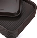 12 Pack Plastic Fast Food Trays, 13.7 x 10.5 Inch Rectangular Cafeteria Trays Restaurant Serving Tray for Coffee, alternate