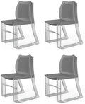 12 Pack Plastic Stacking Chairs, Stackable Office Chairs, Grey in Grey