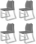 12 Pack Plastic Stacking Chairs, Stackable Office Chairs, Grey in Grey