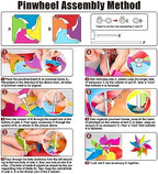 12 Pack Rainbow Pinwheels for Yard and Garden, Rainbow Party Decorations for Kids, Colorful Garden Wind Spinners, alternate