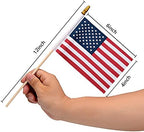 12 Pack Small American Flags on Stick Small US Flags/Mini American Flags for Outside 4x6 Inch American Hand Held, alternate
