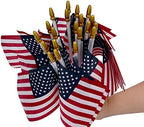 12 Pack Small American Flags on Stick Small US Flags/Mini American Flags for Outside 4x6 Inch American Hand Held, alternate