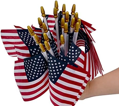 12 Pack Small American Flags on Stick Small US Flags/Mini American Flags for Outside 4x6 Inch American Hand Held, alternate