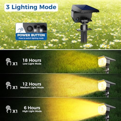 12 Pack Solar Spot Lights Outdoor Waterproof, Landscape Spotlights, alternate view 3