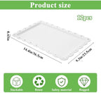 12-Pack White Serving Tray Set, 14.4" X 9.3" Rectangle Disposable Plastic Platters for Cookies, Desserts, alternate view 3