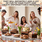 12 Pack Wood Buffet Riser with Mini Signs and Marker 6 Sizes in Dark Brown, alternate view 5