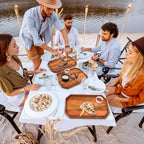 12 Pack Wooden Serving Platter Acacia Wood Platters 14 x 10 Inch Rustic Serving Tray Rectangular Charcuterie, alternate view