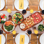 12 Pack Wooden Serving Platter Acacia Wood Platters 14 x 5.5 Inch Rustic Serving Tray Rectangular Charcuterie, alternate view