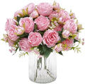 12 Packs Peonies Artificial Flowers, Light Pink Silk Artificial Peonies in Light Pink